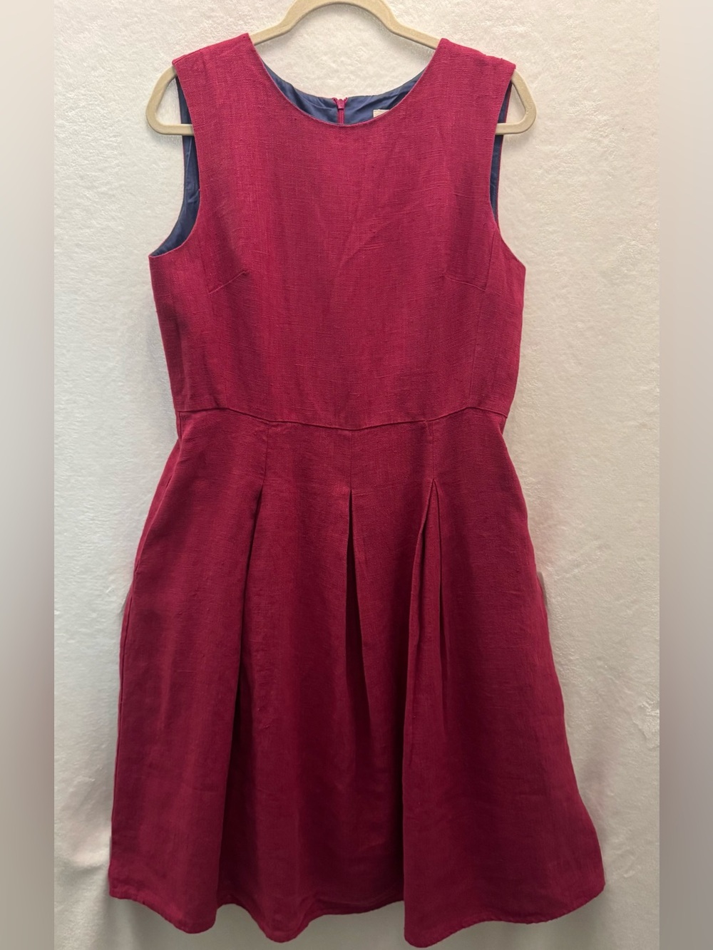 RARE The Pockets Project Bonbon Linen Dress Peony Classic Minimalist Style Large